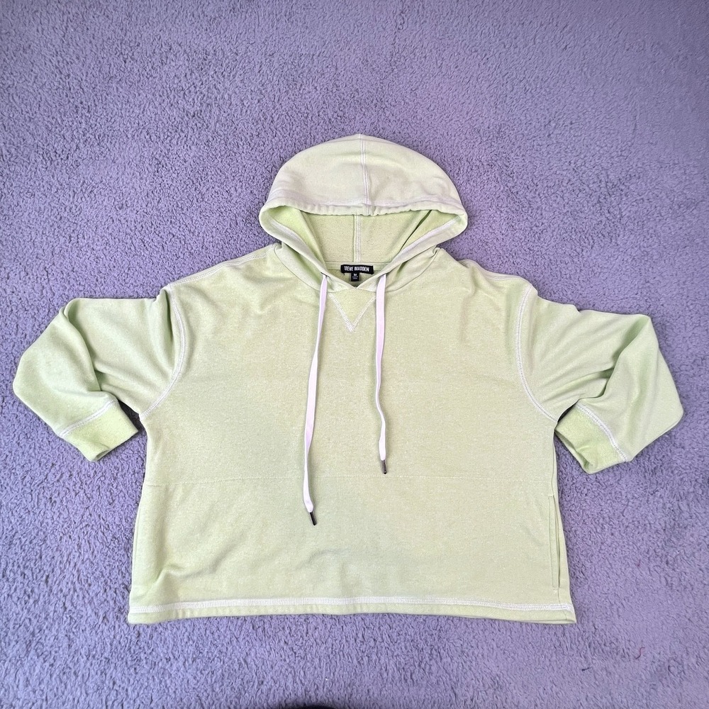 Steve Madden Hoodie Womens Medium‎ Pullover Relaxed Fit Cotton Blend Sweatshirt